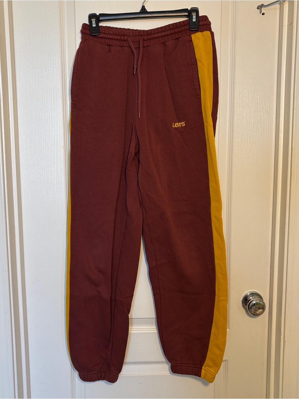 Levi's Men’s Maroon and Mustard Track Pants